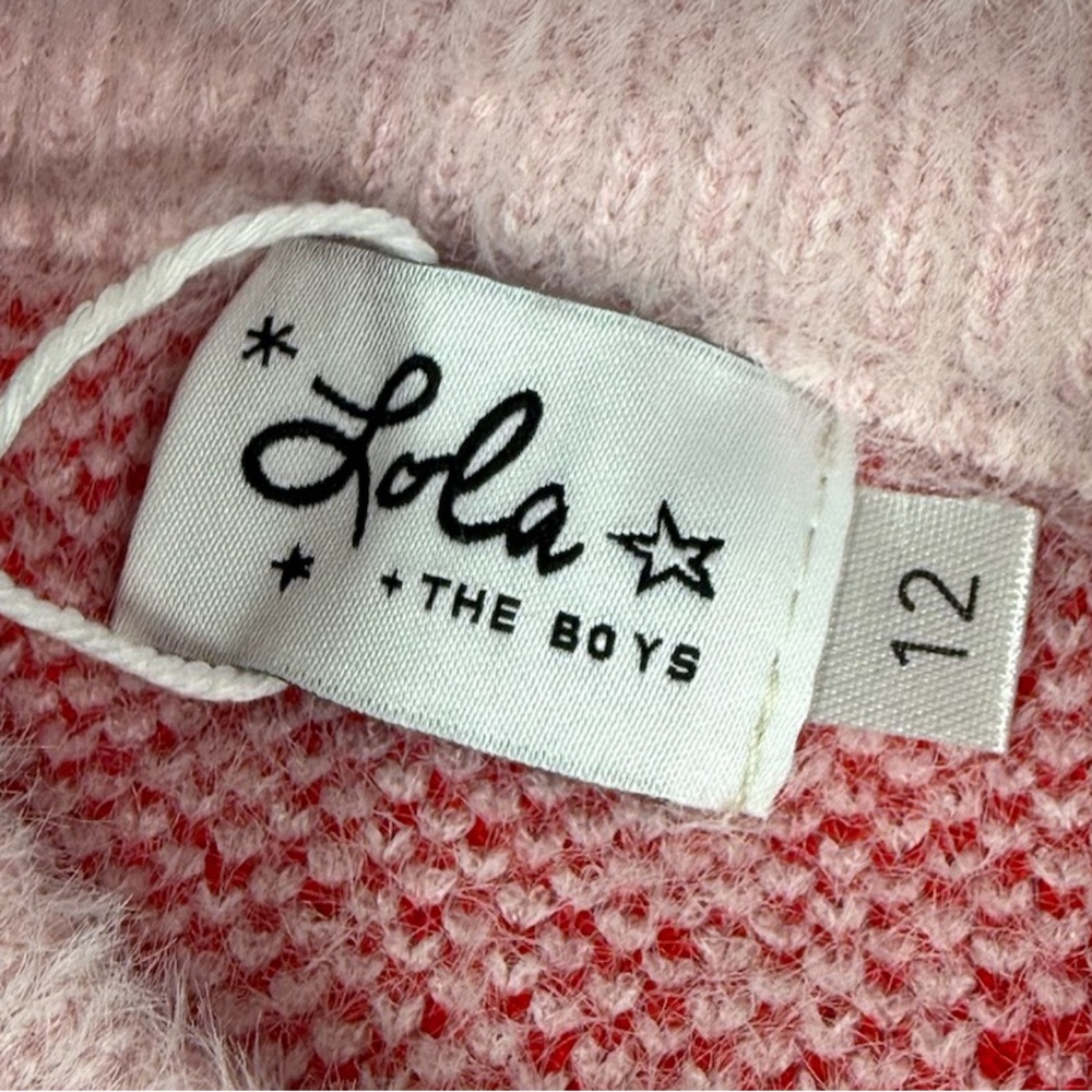 NWT LOLA AND THE BOYS Sweetheart Pink Mock Neck Sweater Dress Valentine Size 12T - Picture 8 of 10